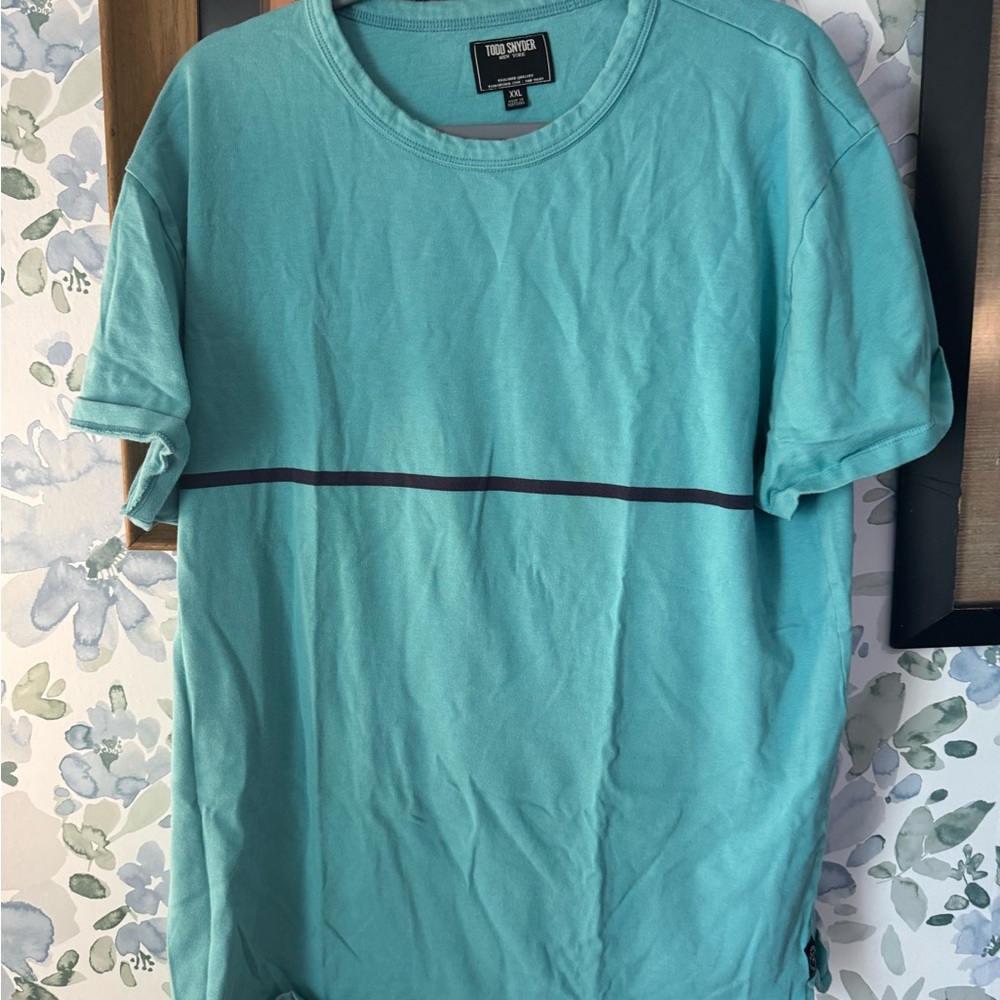 Todd Snyder Blue and Black Short Sleeve Tee